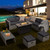 9 Pieces Patio Furniture Set With 42 Inches 60000 Btu Fire Pit-Gray OP70369+HW68604GR+ By CW