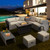 9 Pieces Patio Furniture Set With 42 Inches 60000 Btu Fire Pit-White OP70369+HW68604WH+ By CW