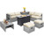 9 Pieces Patio Furniture Set With 42 Inches 60000 Btu Fire Pit-White OP70369+HW68604WH+ By CW
