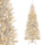 6/7 Ft Pre-Lit Artificial Silver Tinsel Xmas Tree With 790 Branch Tips And 300 Led Lights-6 Ft CM24546US By CW