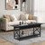 2-Tier Rectangle Coffee Table With Storage Shelf And X-Shaped Metal Frame-Black JV10954DK By CW