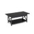 2-Tier Rectangle Coffee Table With Storage Shelf And X-Shaped Metal Frame-Black JV10954DK By CW