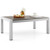 Modern Rectangular Patio Coffee Table With Plastic Wood Tabletop And Rustproof Aluminum Frame-Gray NP11319GR By CW