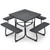 Outdoor Picnic Table With 4 Benches And Umbrella Hole-Black NP11265BK+ By CW