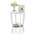 2-Tier Round End Table With Solid Wood Legs-White JV11155WH By CW
