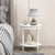 2-Tier Oval Side Table With Storage Shelf And Solid Wood Legs-White JV11157WH By CW