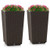 Outdoor Wicker Flower Pot Set Of 2 With Drainage Hole For Porch Balcony-Brown GT4055CF-2 By CW
