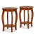 Set Of 2 15 Inch 2-Tier Round End Table With Storage Shelf-Walnut JV11159WN-2 By CW