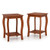 15 Inch 2-Tier Square End Table With Storage Shelf Set Of 2-Walnut JV11160WN-2 By CW