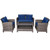 4 Pieces Patio Rattan Furniture Set Coffee Table Cushioned Sofa-Navy HW68647NY+ By CW