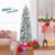 4.5/6/7 Feet Christmas Tree With 258 Branch Tips And 100 Incandescent Lights-Flocked And Slim-4.5 Ft CM24583US By CW