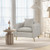 Chenille Velvet Accent Chair With Storage Pockets White Hv10490Wh By Cw