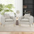 Chenille Velvet Accent Chair With Storage Pockets-White HV10490WH By CW
