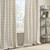 Madison Park Anaheim 100% Polyester Jacquard Rod Pocket And Back Tabs Plaid Panel With Fleece Lining- Natural MP40-6763 By Olliix