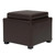 Cameron Square Leather Storage Ottoman With Tray Brown 113042 01 By Npd