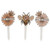 3 Set Bee Flower Wooden Plant Stake G38450 By Cwi Gifts