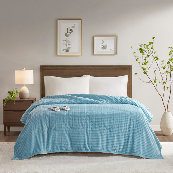 Olliix Corded Plush Heated Blanket Full St54 0291