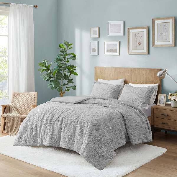 Olliix Madison Park Arya Medallion Ultra Plush Comforter Mini Set Full Queen Mp10 6013