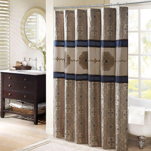Olliix Donovan Embroidered Shower Curtain Mp70 7543