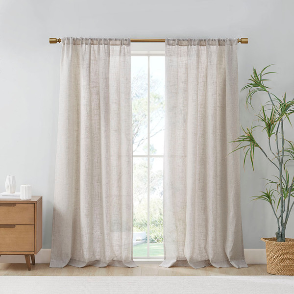Olliix Kyler Linen Blend Light Filtering Curtain Panel Pair Mp40 7985