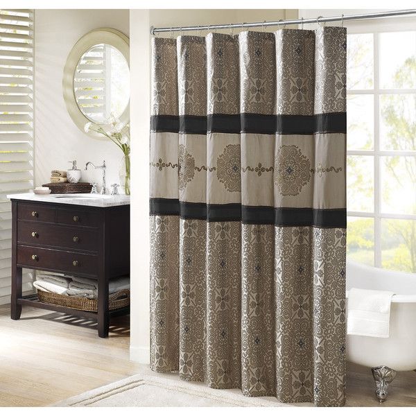 Olliix Donovan Embroidered Shower Curtain Mp70 8302