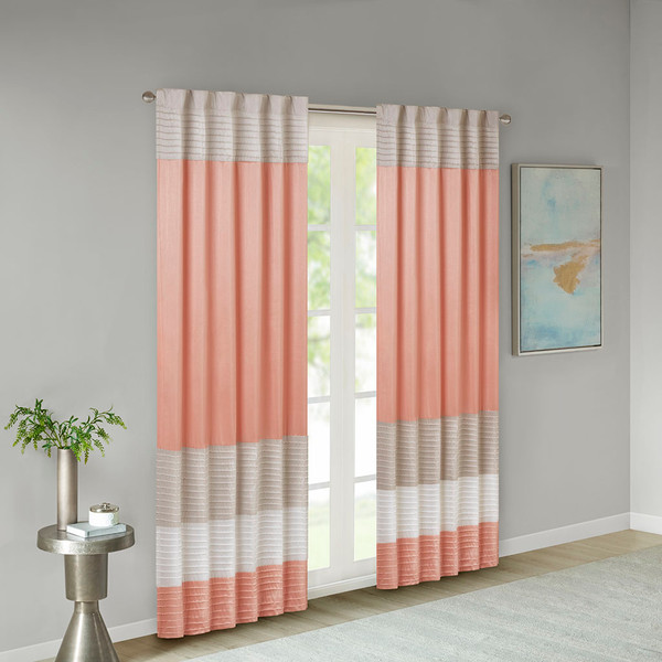 Madison Park Polyoni Pintuck Window Curtain 84 Panel Mp40 4372 By Olliix