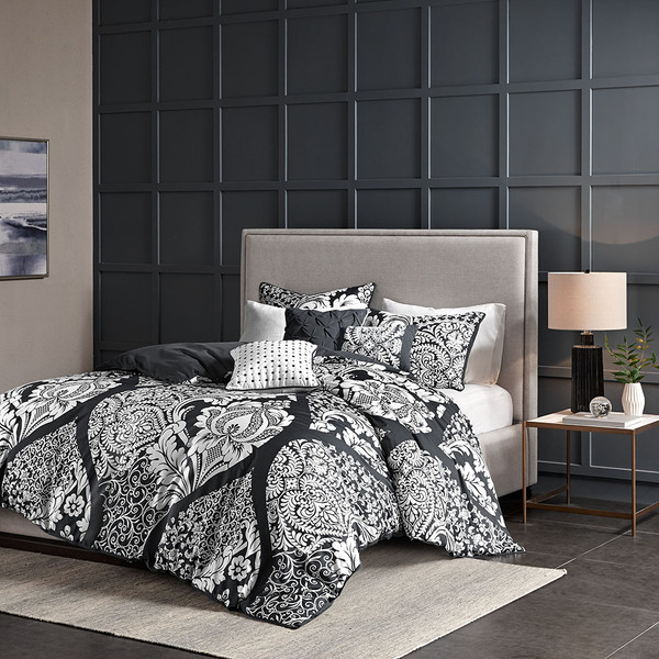 Olliix Vienna 6 Piece Printed Duvet Cover Set King Cal King Mp12 7957