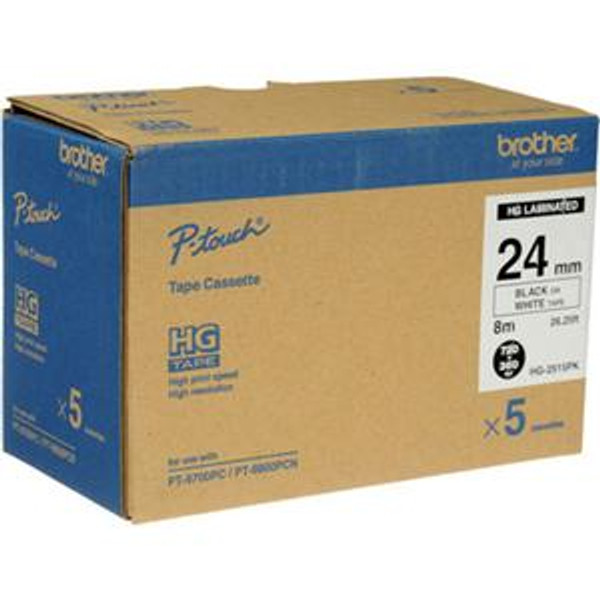 Black Ink On White Tape Hge2515Pk By Brother Mobile Solutions