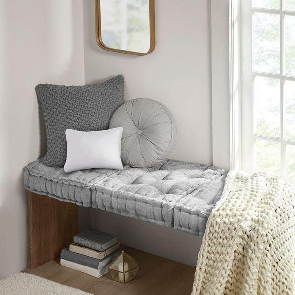 Poly Chenille Square Floor Pillow Cushion 20X20 Id31 1527 By Olliix