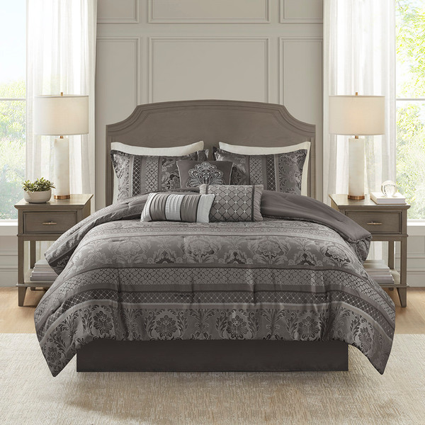 Madison Park Bellagio 7 Piece Jacquard Comforter Set King Mp10 4883