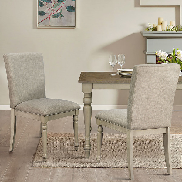 Olliix Fiona Upholstered Dining Chair With Turned Wood Legs Set Of 2 Mt108 1186