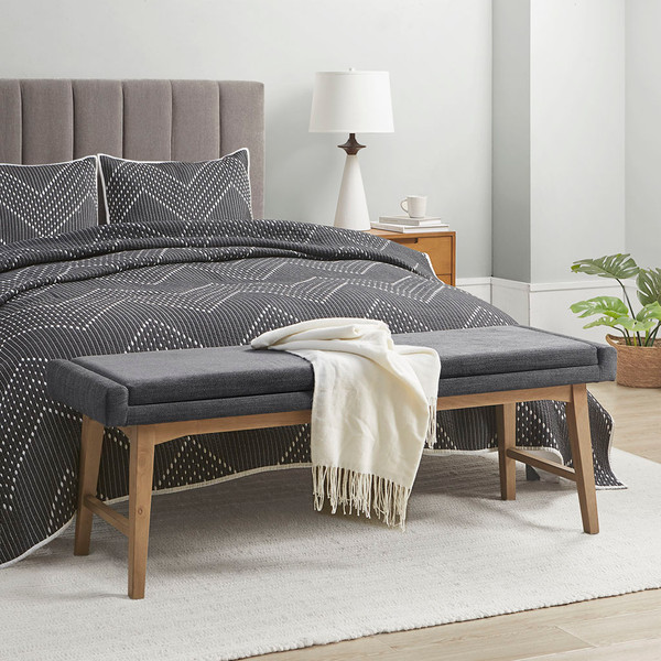 Olliix April Mid Century Upholstered Accent Bench Ii105 0466