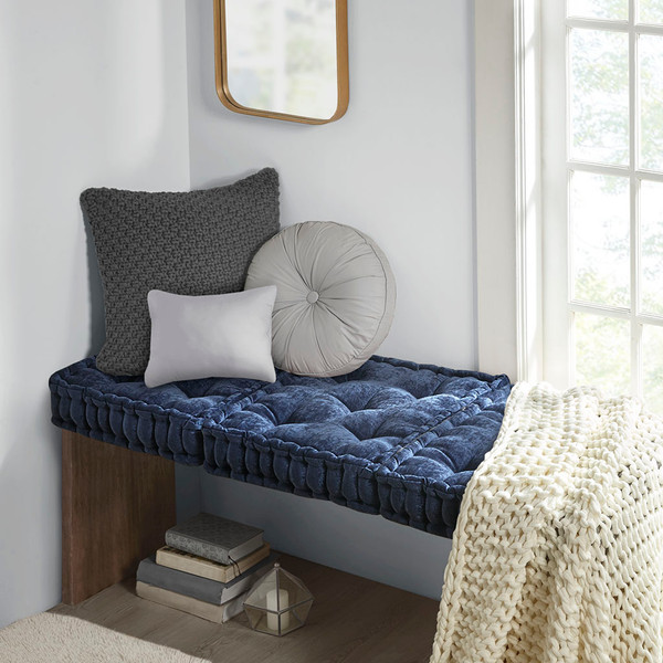 Intelligent Design Azza 100 Polyester Chenille Square Floor Pillow Cushion Id31 1832 By Olliix