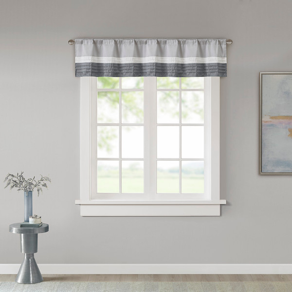 Olliix Madison Park Amherst Polyoni Pintuck Valance 50X18 Mp41 4377