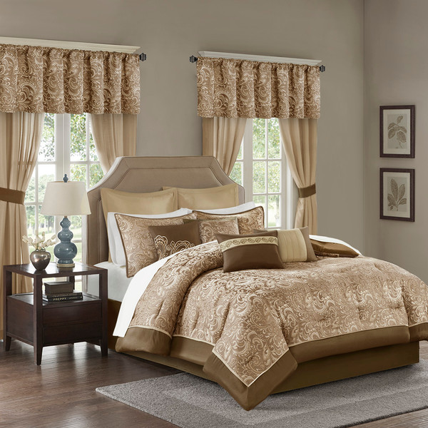 Olliix Madison Park Essentials Brystol 24 Piece Room In A Bag Queen Mpe10 784