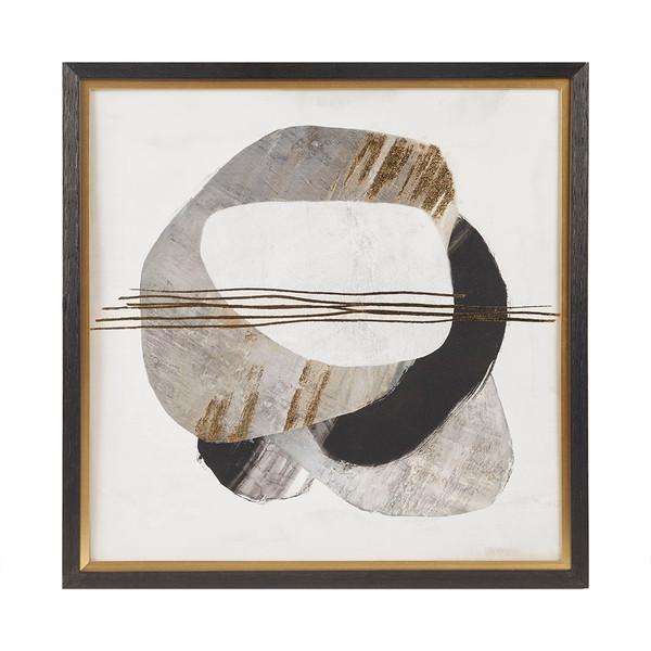 Olliix Auric Beam Abstract Gold Foil Framed Embellished Canvas Mp95C 0285