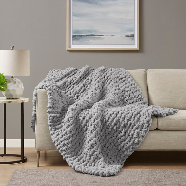 Olliix Chenille Chunky Knit Throw Mp50 7674