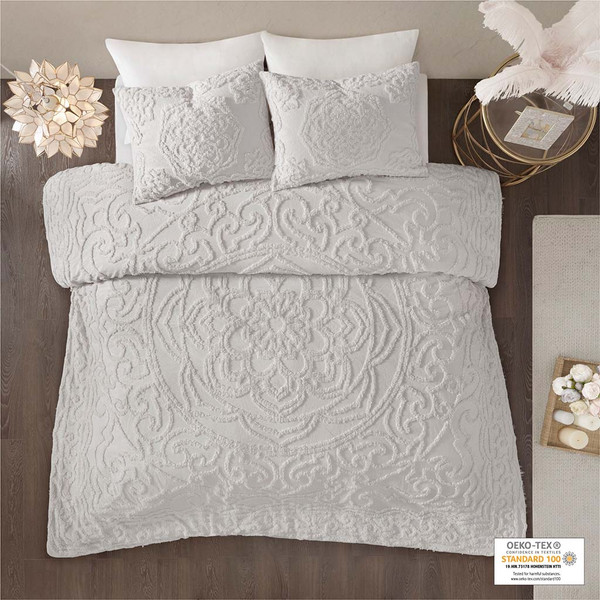 Best Madison Park Laetitia 3 Piece Cotton Chenille Medallion Duvet Cover Set By Jla Home