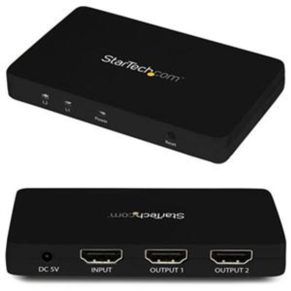4K Hdmi 2 Port Video Splitter St122Hd4K By Startech Com