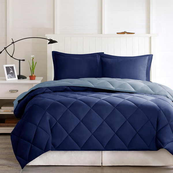 3M Scotchgard Diamond Quilting Comforter Set Full Queen Basi10 0199 By Olliix
