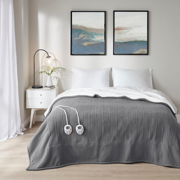 Olliix Fleece To Sherpa Heated Blanket King St54 0105