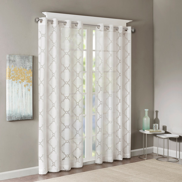 Madison Park Eden Fretwork Burnout Sheer Panel 63 Panel Mp40 3773 By Olliix