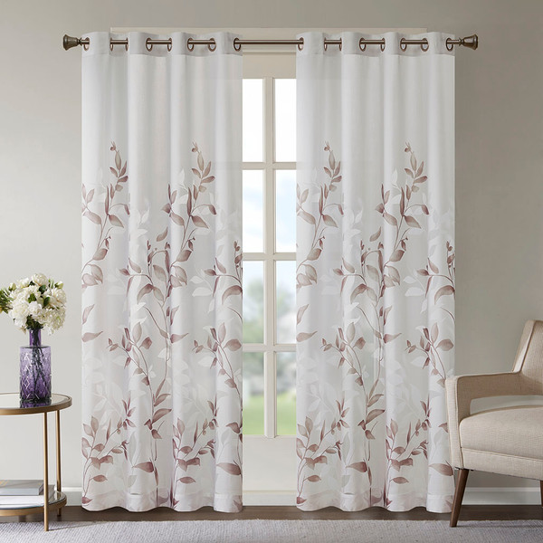 Madison Park Cecily 65 Rayon 35 Polyester Burnout Printed Window Panel Mp40 6605 By Olliix