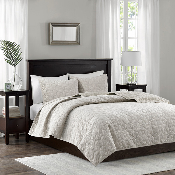 Madison Park Harper Velvet 3 Piece Coverlet Set Full Queen Mp13 3301 By Olliix