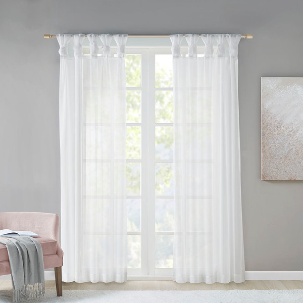 Madison Park Twisted Tab Voile Sheer Window Pair 50X84 Mp40 5468