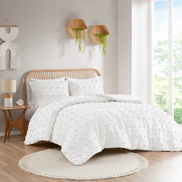Olliix Lucy Clip Jacquard Comforter Set Full Queen Id10 2189