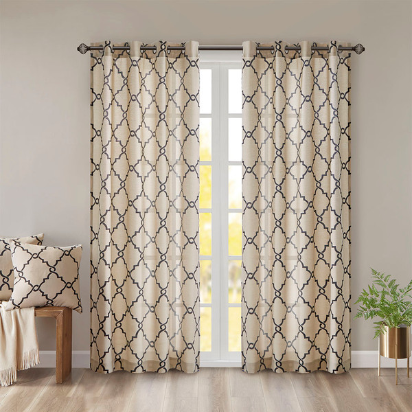 Madison Park Fretwork Print Window Curtain 108 Panel Mp40 2410 By Olliix