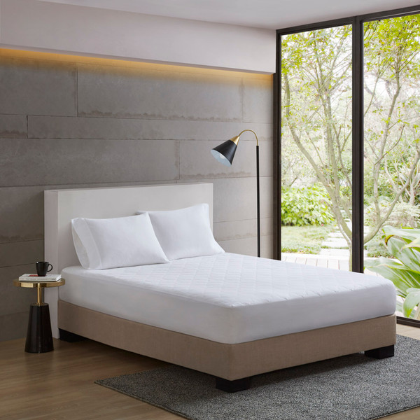 Olliix All Natural Cotton Percale Quilted Mattress Pad Twin Xl Basi16 0594
