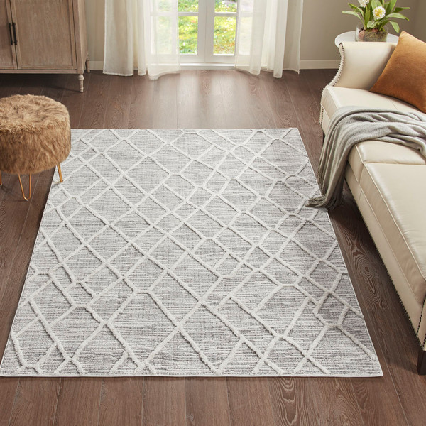 Ashley 100 Polyester Terni Pebble Gray Indoor Area Rug By Madison Park Mp35 7185 By Olliix