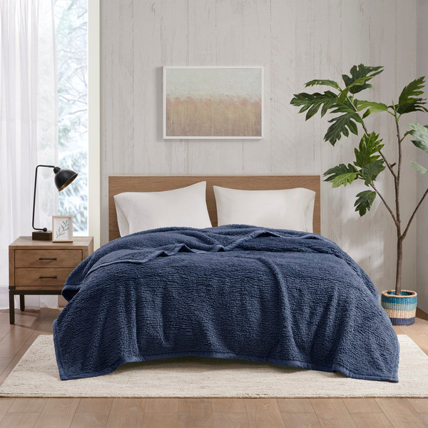 Woolrich Burlington 100 Polyester Soild Berber Brushed Blanket Wcrystal Velvet Binding Wr51 2547 By Olliix